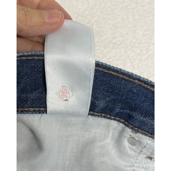 Old Navy High Rise Raw Hem Denim Shorts Medium Wash Blue Plus Size 18 New - Picture 15 of 15